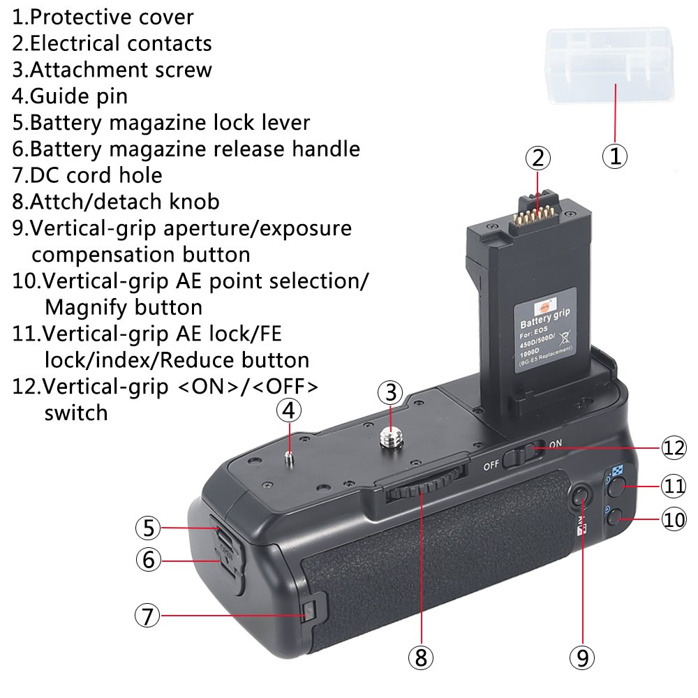 Amazon.com : DSTE Replacement for Pro BG-E5 Vertical Battery Grip